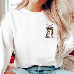 Custom Border Collie Dog Personalised Drawing Sweatshirt