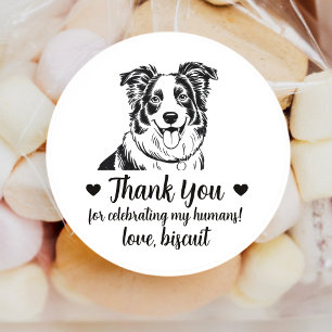 Custom Border Collie Dog Wedding Favour Stickers
