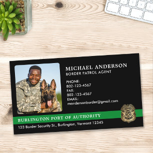 Custom Border Patrol Agent Military Photo Logo Business Card