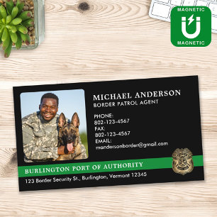 Custom Border Patrol Agent Military Photo Logo Magnetic Business Card