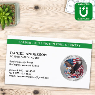 Custom Border Patrol Federal Military Police Logo Magnetic Business Card
