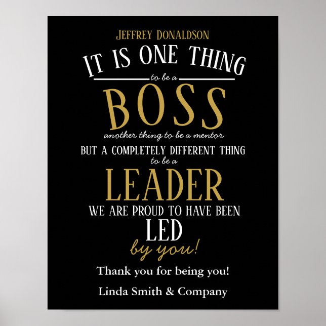 custom Boss Mentor Leader Poster Appreciation Gift (Front)
