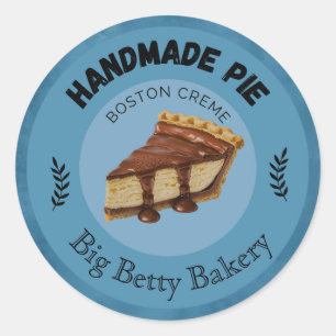 Custom Boston Cream Pie Labels   Personalised Bake
