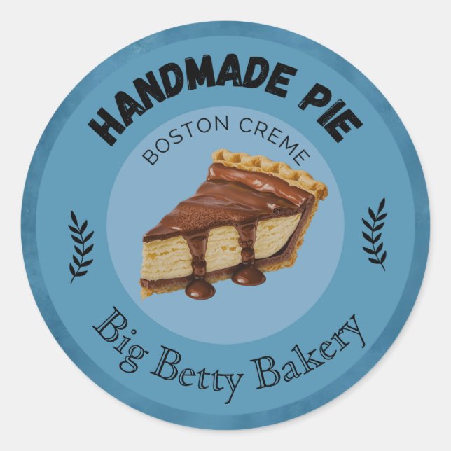 Custom Boston Cream Pie Labels | Personalised Bake (Front)