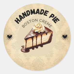 Custom Boston Cream Pie Labels   Personalized Bake