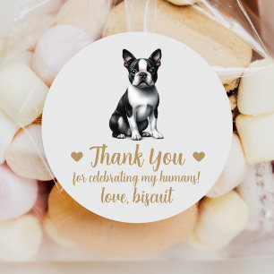 Custom Boston Terrier Dog Wedding Favour Stickers