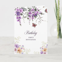 Custom Botanical Birthday Party Invitation