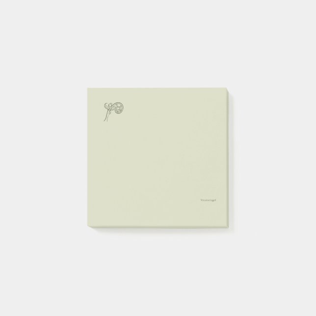 Custom Botanical Dark Academia Fern Fiddlehead Post-it Notes (Front)