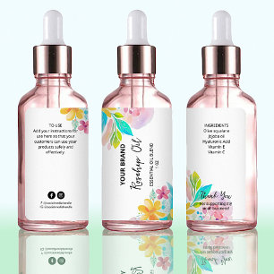 Custom Botanical Dropper Bottle Product Labels