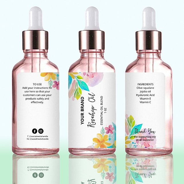 Custom Botanical Dropper Bottle Product Labels (Creator Uploaded)