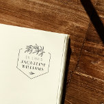Custom Botanical Library Book Ex Libris Bookplate Self-inking Stamp<br><div class="desc">This custom library self-inking stamp is perfect for book lovers. Featuring "Ex libris" in a clean sans-serif font and your name in a matching type that you can easily personalise,  with hand-drawn botanical leaves decorating a hexagonal border.</div>