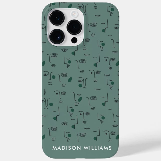 Custom Botanical Motifs with Personalised Name Case-Mate iPhone Case (Back)