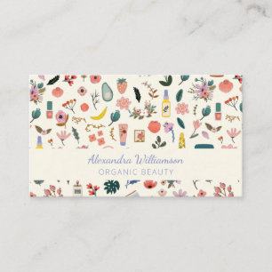Custom Botanical Organic Beauty Skincare Wellness Business Card