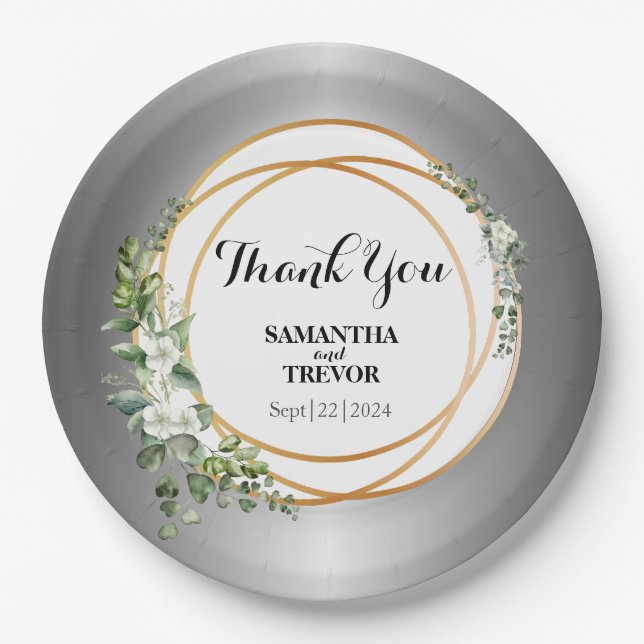 Custom Botanical  Paper Plate (Front)