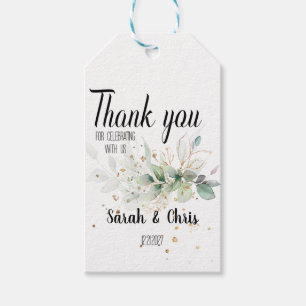 Custom Botanical Thank you Wedding Favours         Gift Tags