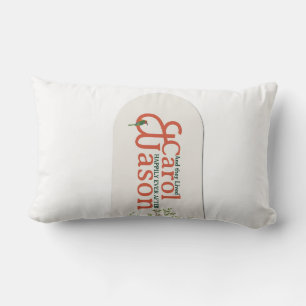 Custom Botanical Wedding Lumbar Cushion