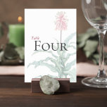 Custom Botanical Wedding Table Number<br><div class="desc">Guide your guests in style with this custom botanical wedding table number, featuring soft, hand-painted florals and flowing greenery in a clean, elegant layout. The delicate botanical artwork pairs beautifully with classic typography, creating a refined and cohesive look for your reception tables. Ideal for garden weddings, romantic celebrations, and nature-inspired...</div>