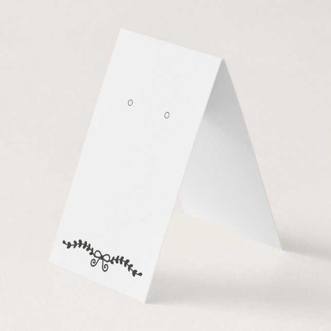 Custom Bow Leaf Self-Standing Earring Display Card (Front)