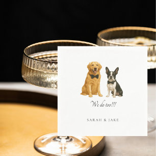 Custom Bow Tie 2 Pet Wedding Napkins