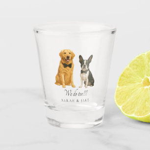 Custom Bow Tie  2 Pet Wedding  Shot Glass