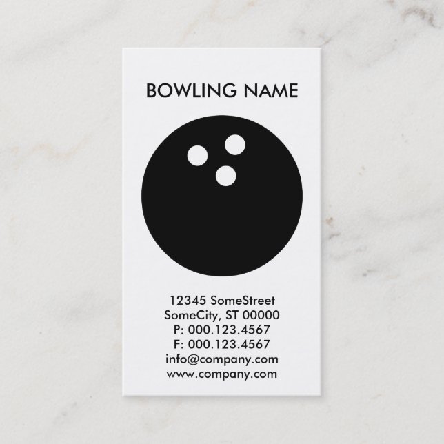custom bowling business business card (Front)