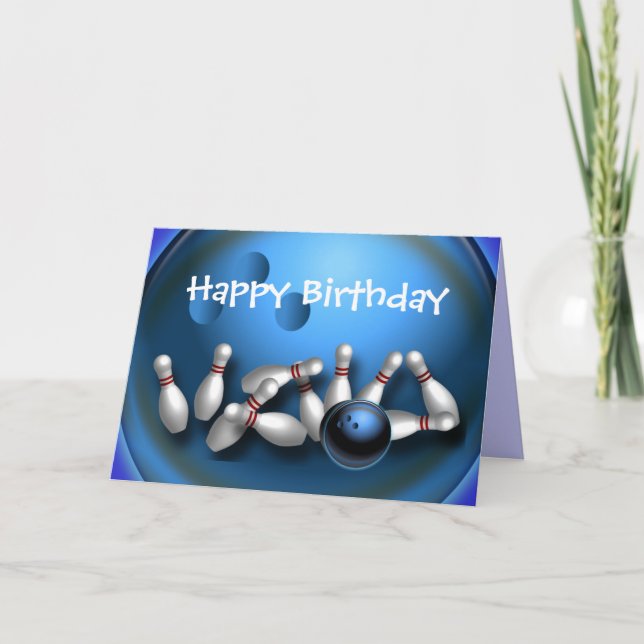 Custom Bowling Greeting Cards (Front)