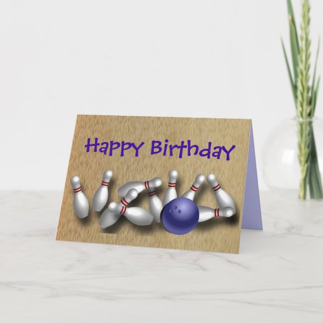 Custom Bowling Greeting Cards Postcards (Front)
