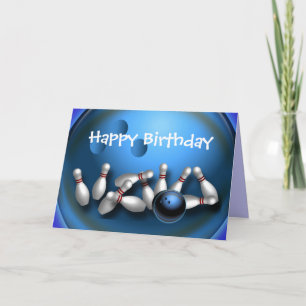 Custom Bowling Greeting Holiday Card