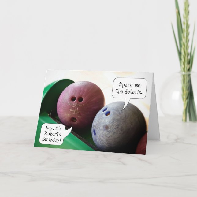 Custom Bowling League Bowler Birthday Card (Front)