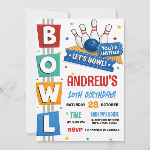 Custom Bowling Party Invitation