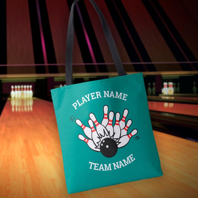 Custom Bowling Team Logo with Player & Team Name Tote Bag (Creator Uploaded)