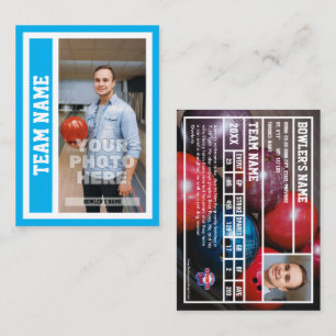 Custom Bowling Trading Card (Sky Blue)