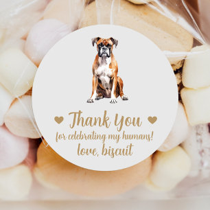 Custom Boxer Dog Wedding Favour Stickers