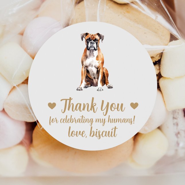 Custom Boxer Dog Wedding Favour Stickers (Creator Uploaded)