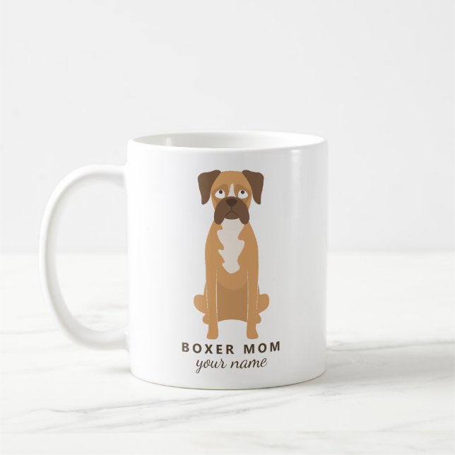Custom Boxer Mum Mug, Personalised Boxer Dog mug (Left)