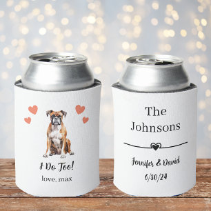 Custom Boxer Pet Wedding Can Cooler