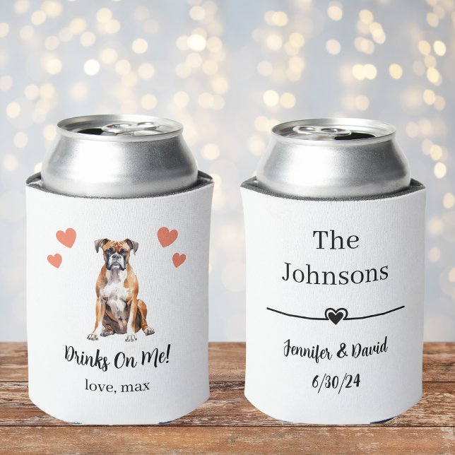 Custom Boxer Pet Wedding Can Cooler (Creator Uploaded)