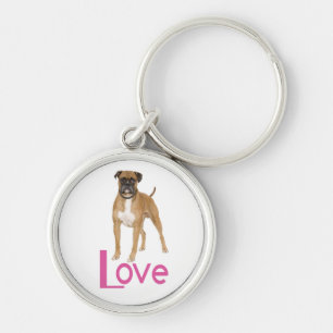 Custom Boxer Puppy Dog Love Keychain