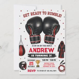 Custom Boxing Birthday Invitation
