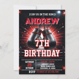 Custom Boxing Birthday Party Invitation