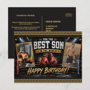 Custom Boxing Birthday Postcard for Son Photo