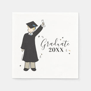Custom Boy Avatar   High School Graduation Napkins
