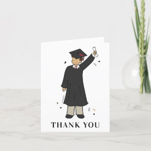 Custom Boy Avatar   High School Graduation Thank You Card