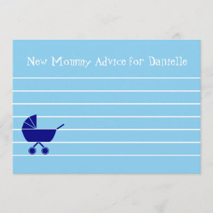 Custom Boy Baby Shower New Mummy Advice Cards