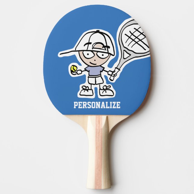 Custom boy cartoon table tennis ping pong paddle (Front)
