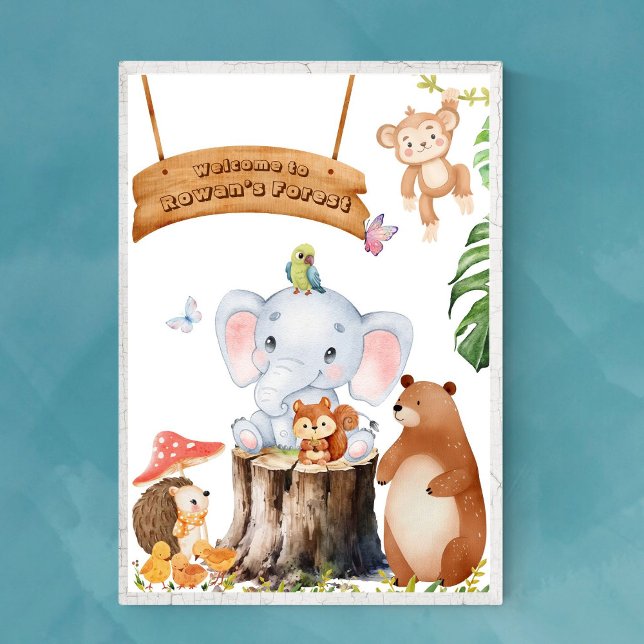 Custom Boy Nursery Wall Art with Forest Animals  (Creator Uploaded)