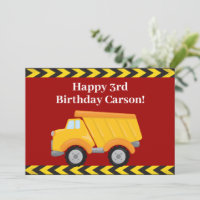 Custom Boys Dump Truck Red Kids Birthday
