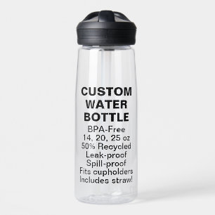 Custom BPA BPS BPF Free Large Water Bottle + Straw