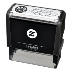 Custom Brand Logo and Business Return Address Self-inking Stamp