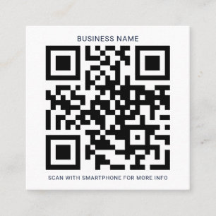 Custom Brand Logo and QR Code Square Business Card